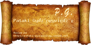 Pataki Gyöngyvirág névjegykártya